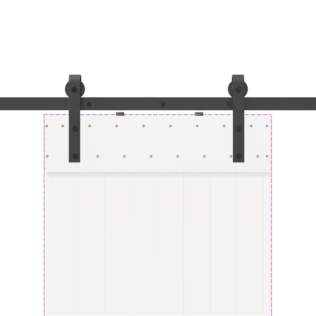 Doos met onderdelen voor schuifdeur 152,5 cm staal zwart
