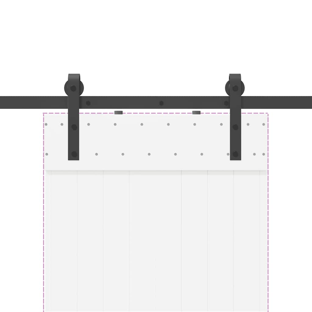Doos met onderdelen voor schuifdeur 213,5 cm staal zwart