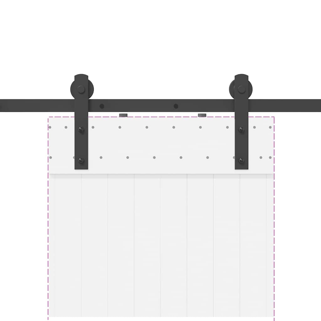 Doos met onderdelen voor schuifdeur 152 cm staal zwart