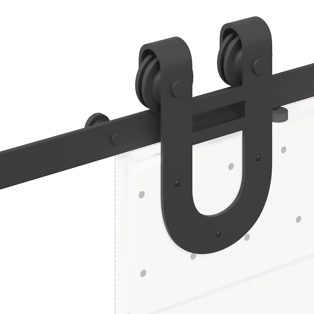 Doos met onderdelen voor schuifdeur 183 cm staal zwart