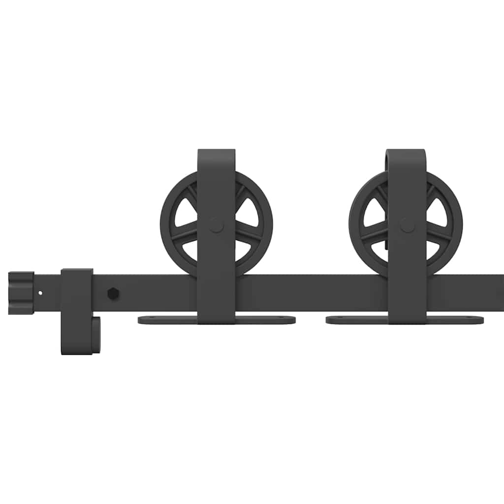 Doos met onderdelen voor schuifdeur 183 cm staal zwart