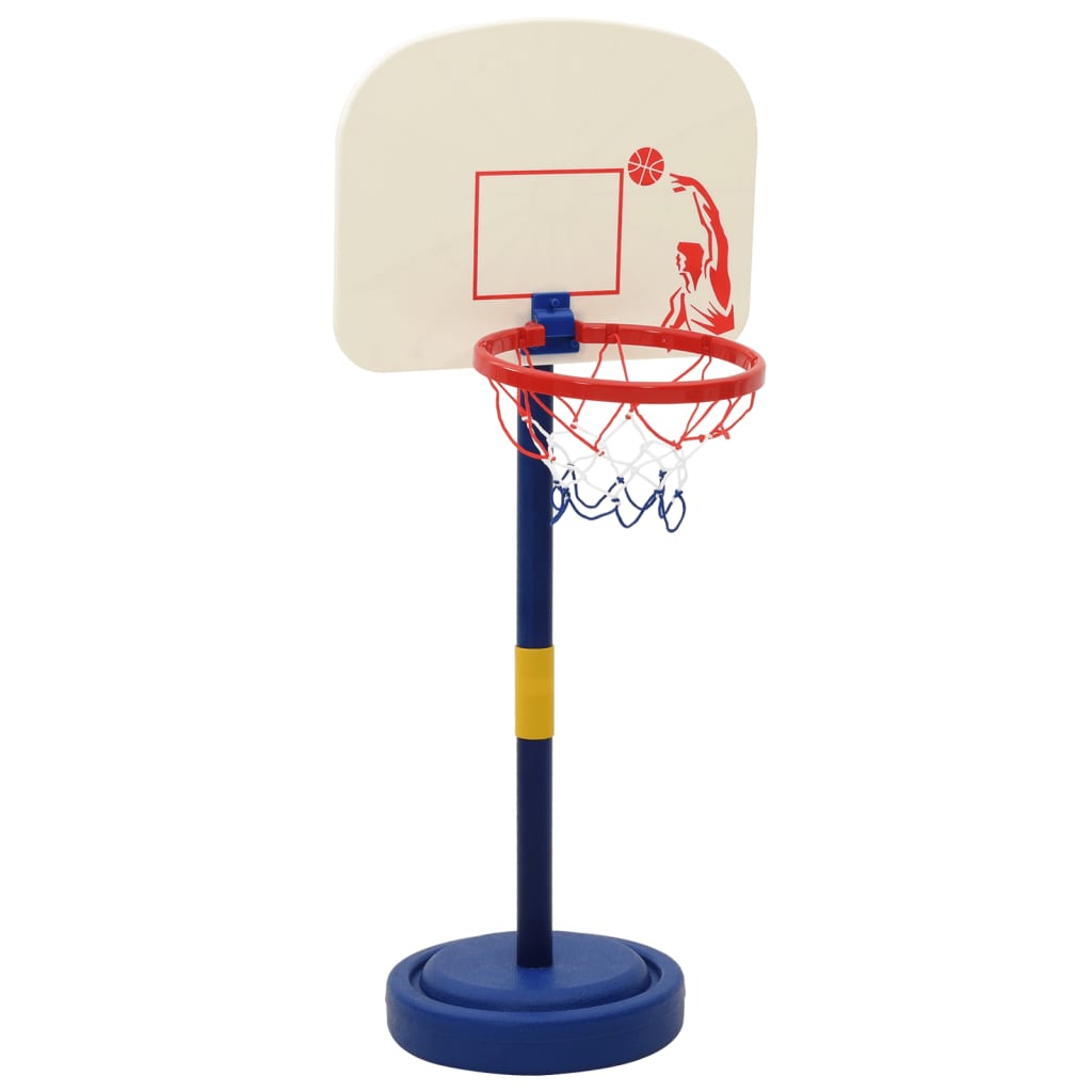 Basketbalstandaard met bal en pomp hoogte verstelbaar 90/121 cm