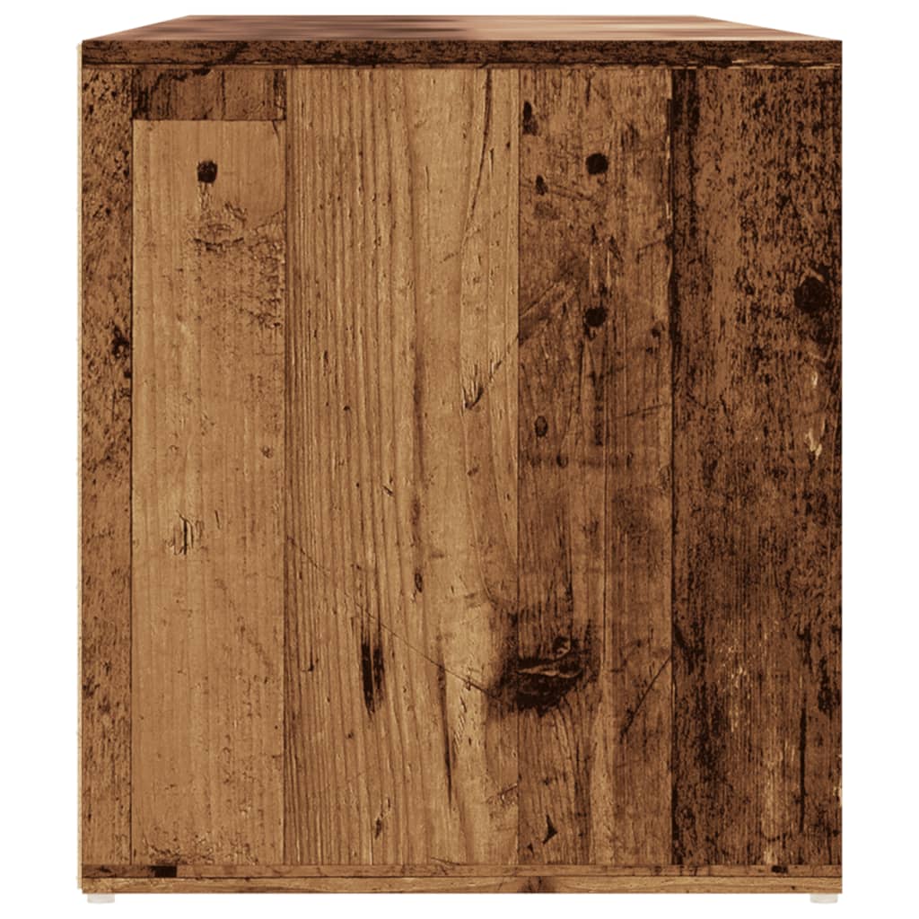 Hoekkast 200x40x45 cm bewerkt hout oud houtkleurig