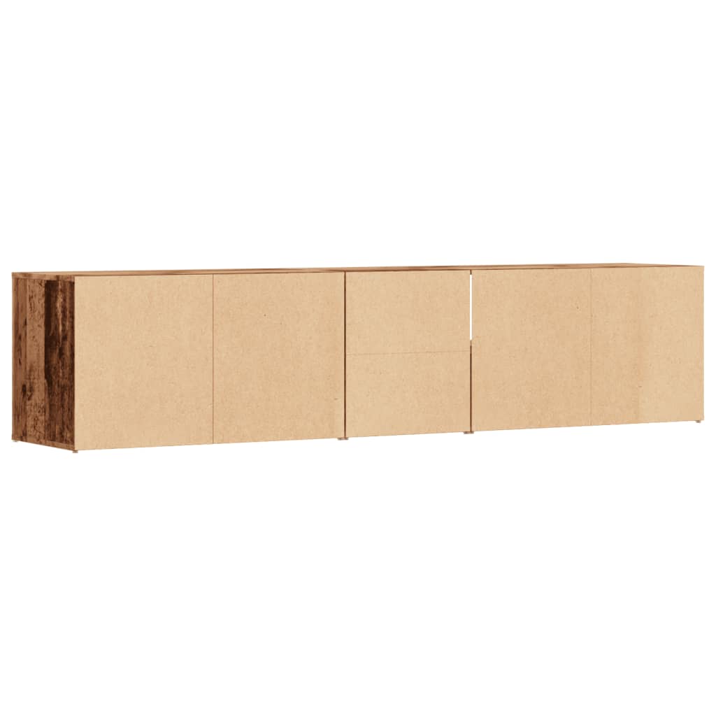 Hoekkast 200x40x45 cm bewerkt hout oud houtkleurig