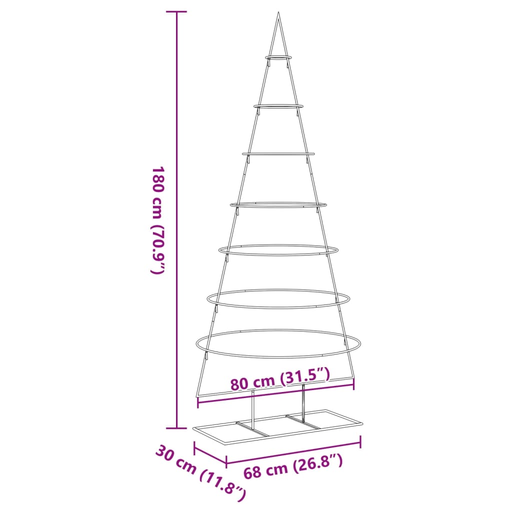 Kerstdecoratie kerstboom 180 cm metaal zwart