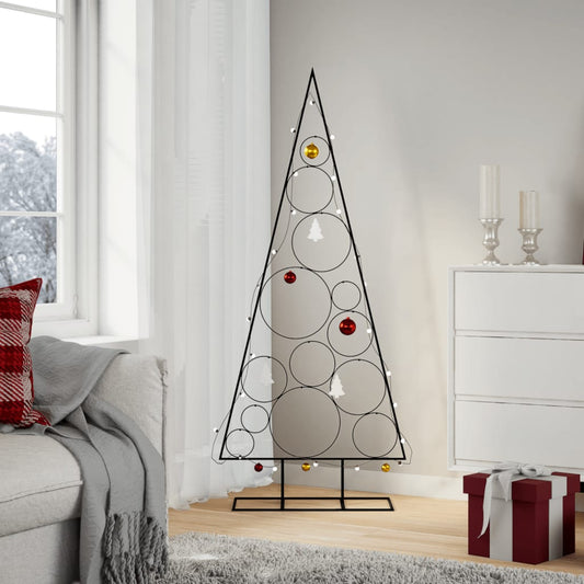 Kerstdecoratie kerstboom 150 cm metaal zwart