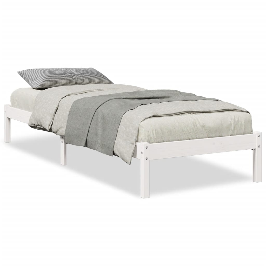 Bedframe extra lang zonder matras grenenhout wit 90x210 cm