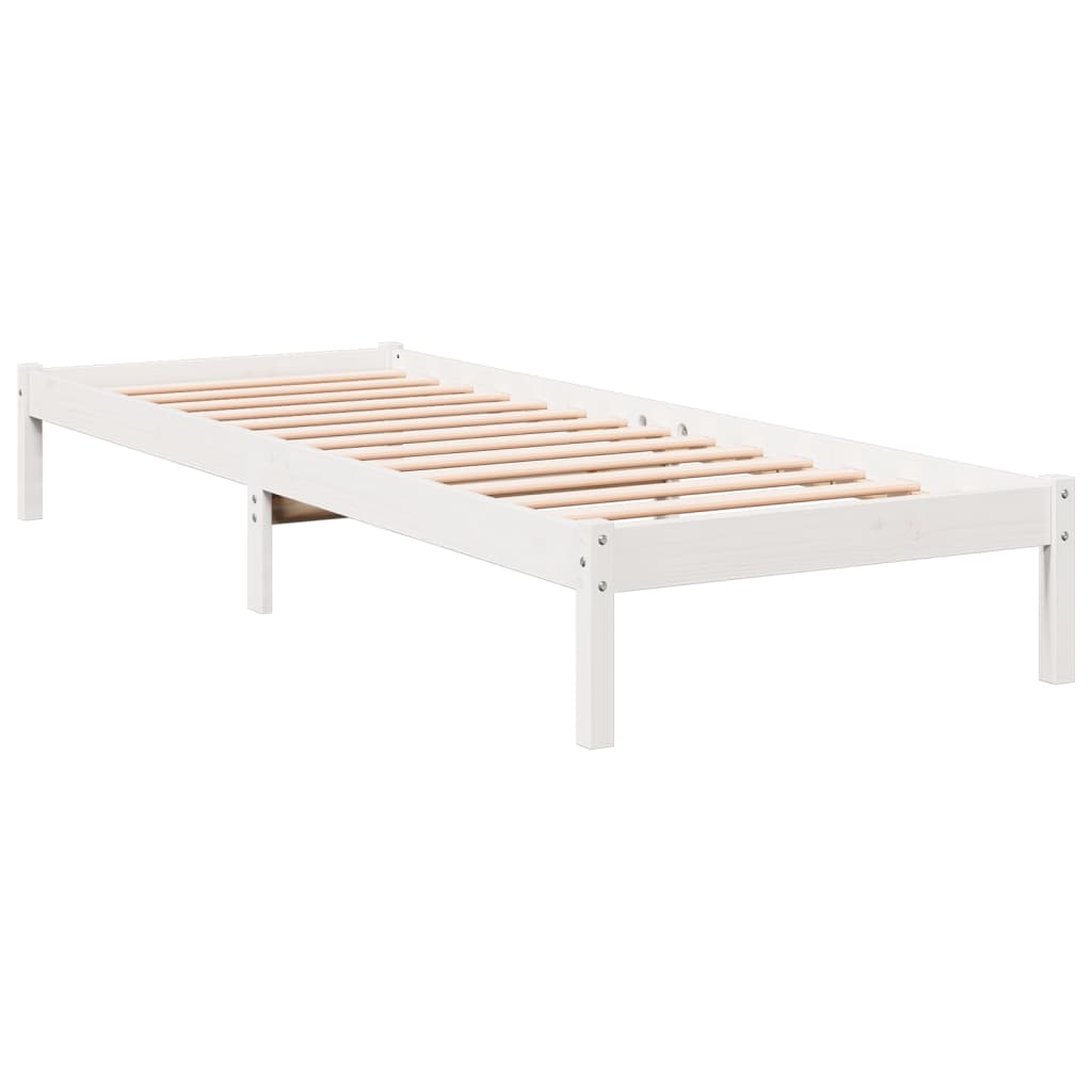 Bedframe extra lang zonder matras grenenhout wit 90x210 cm