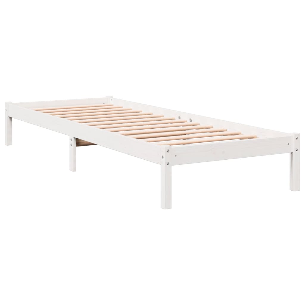 Bedframe extra lang zonder matras grenenhout wit 90x210 cm