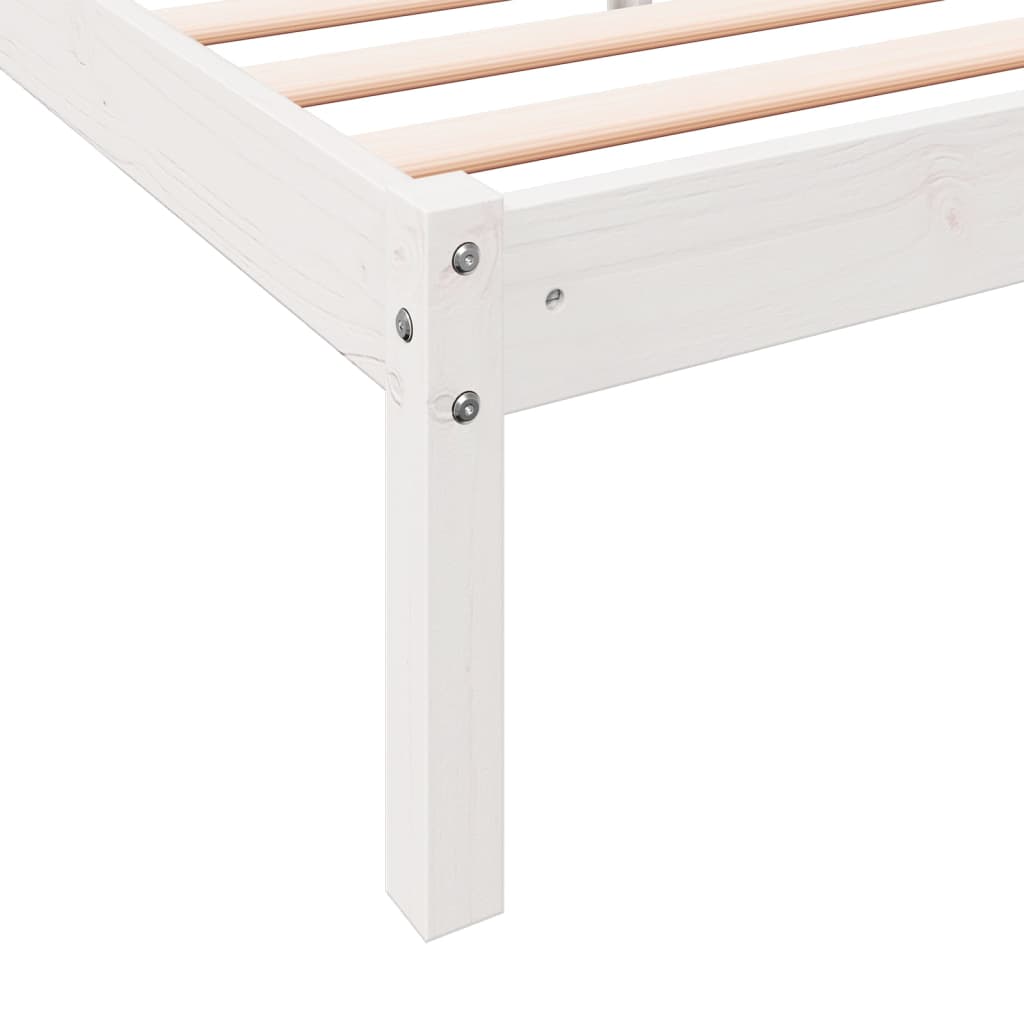 Bedframe extra lang zonder matras grenenhout wit 90x210 cm