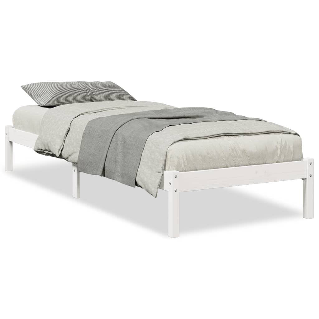 Bedframe extra lang zonder matras grenenhout wit 100x210 cm