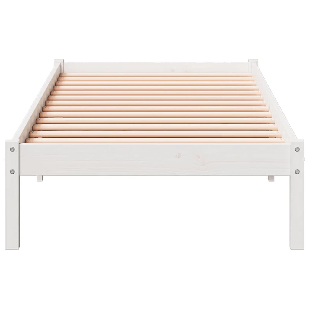 Bedframe extra lang zonder matras grenenhout wit 100x210 cm