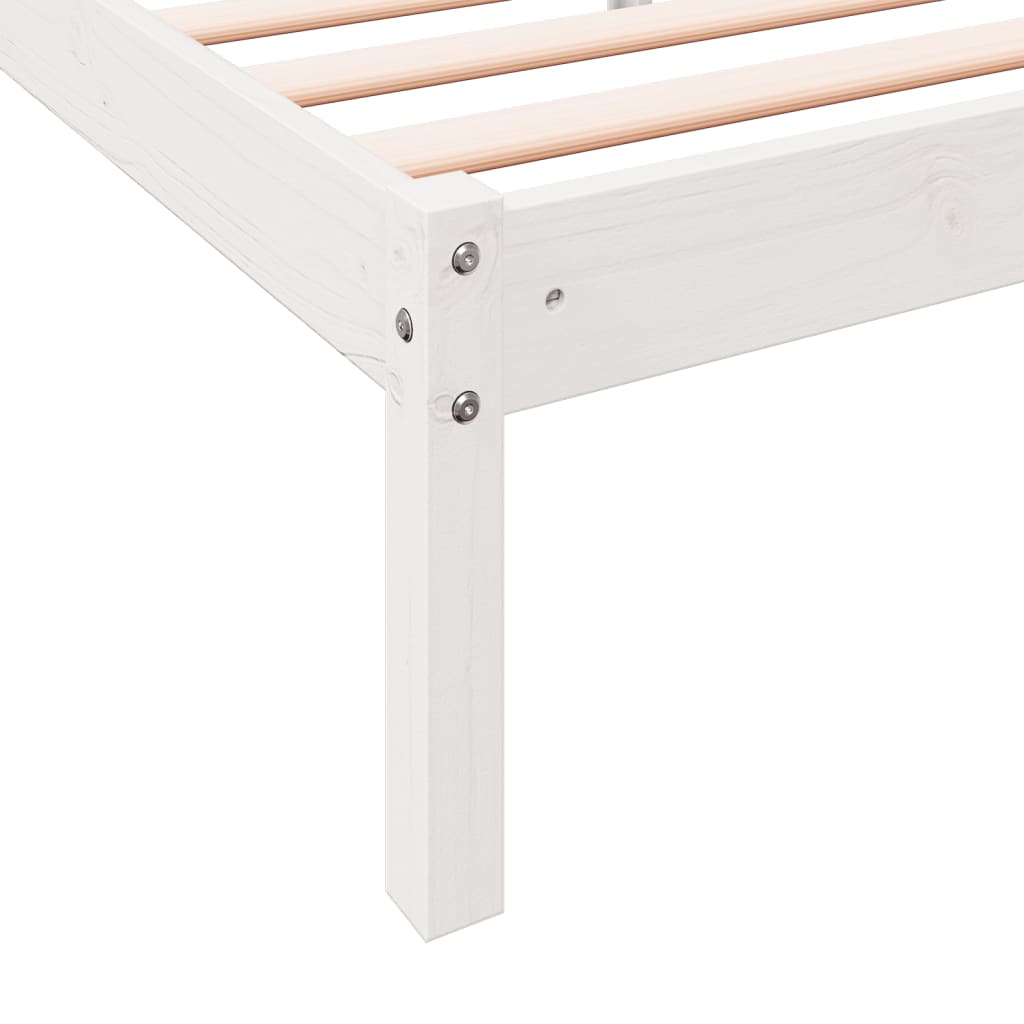 Bedframe extra lang zonder matras grenenhout wit 100x210 cm