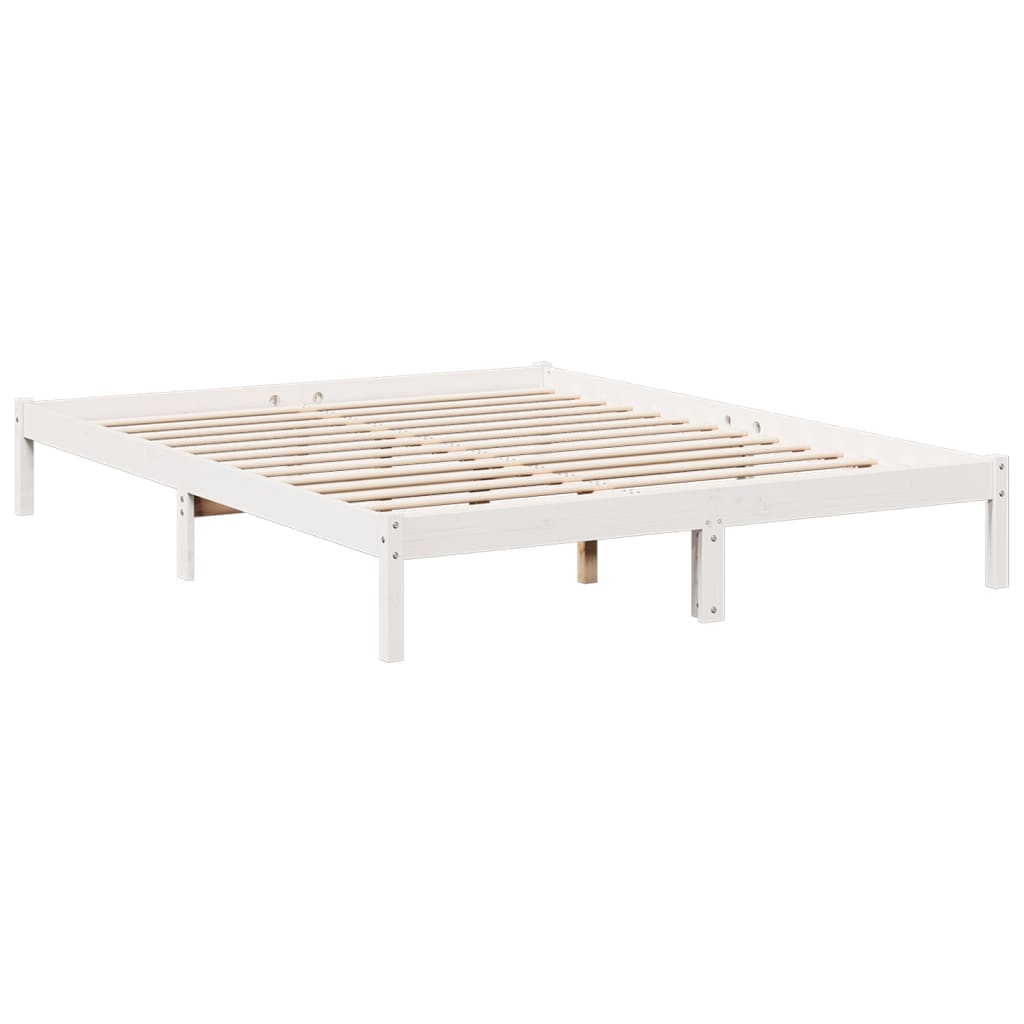 Bedframe extra lang zonder matras grenenhout wit 140x210 cm