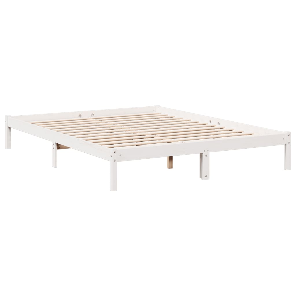 Bedframe extra lang zonder matras grenenhout wit 140x210 cm