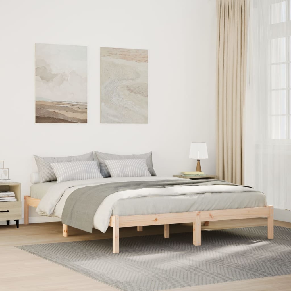 Bedframe extra lang zonder matras massief grenenhout 160x210 cm