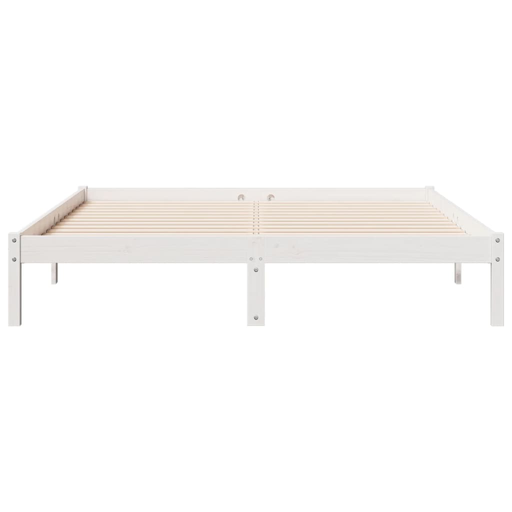 Bedframe extra lang zonder matras grenenhout wit 160x210 cm