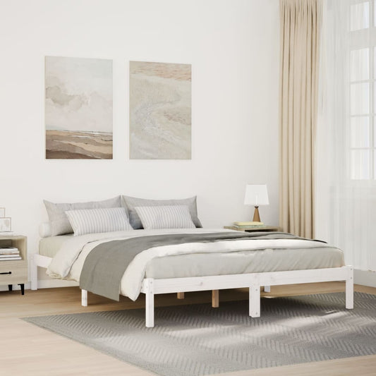 Bedframe extra lang zonder matras grenenhout wit 160x210 cm