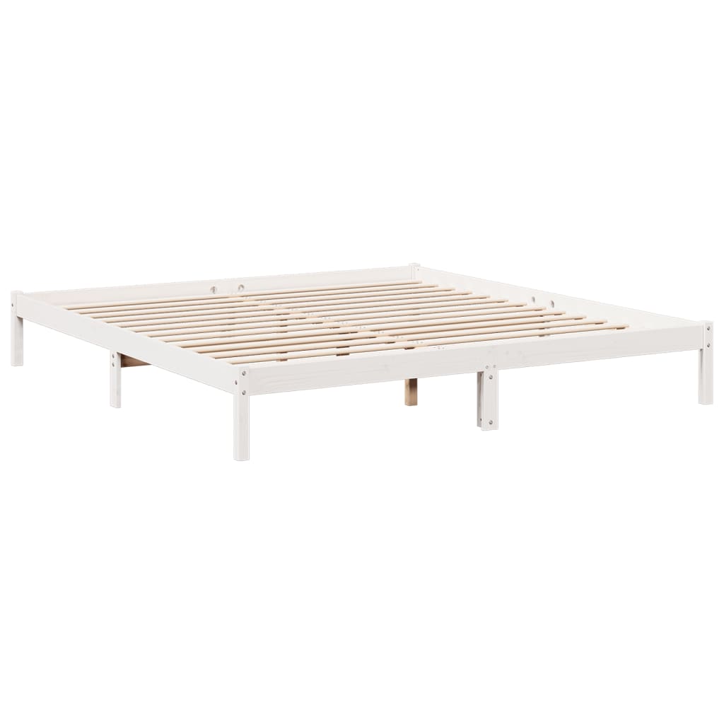 Bedframe extra lang zonder matras grenenhout wit 180x210 cm