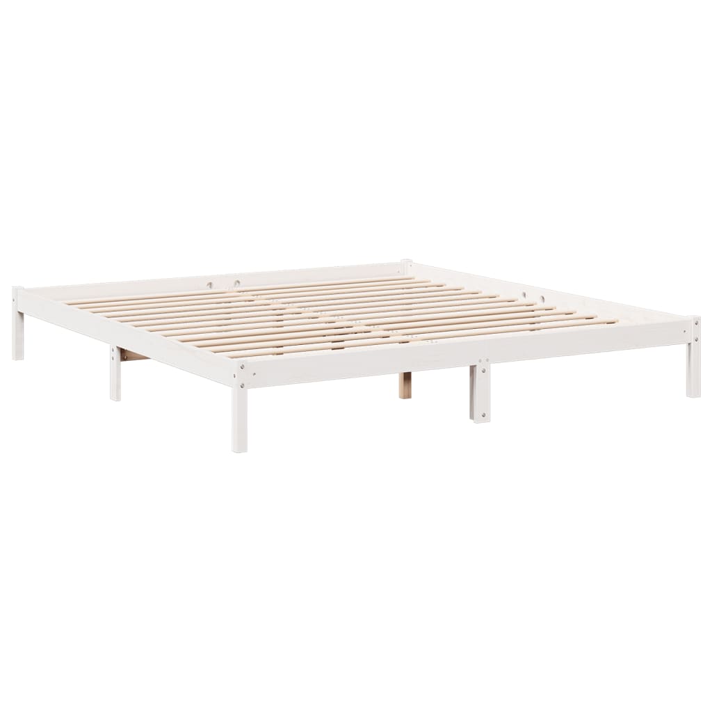 Bedframe extra lang zonder matras grenenhout wit 180x210 cm