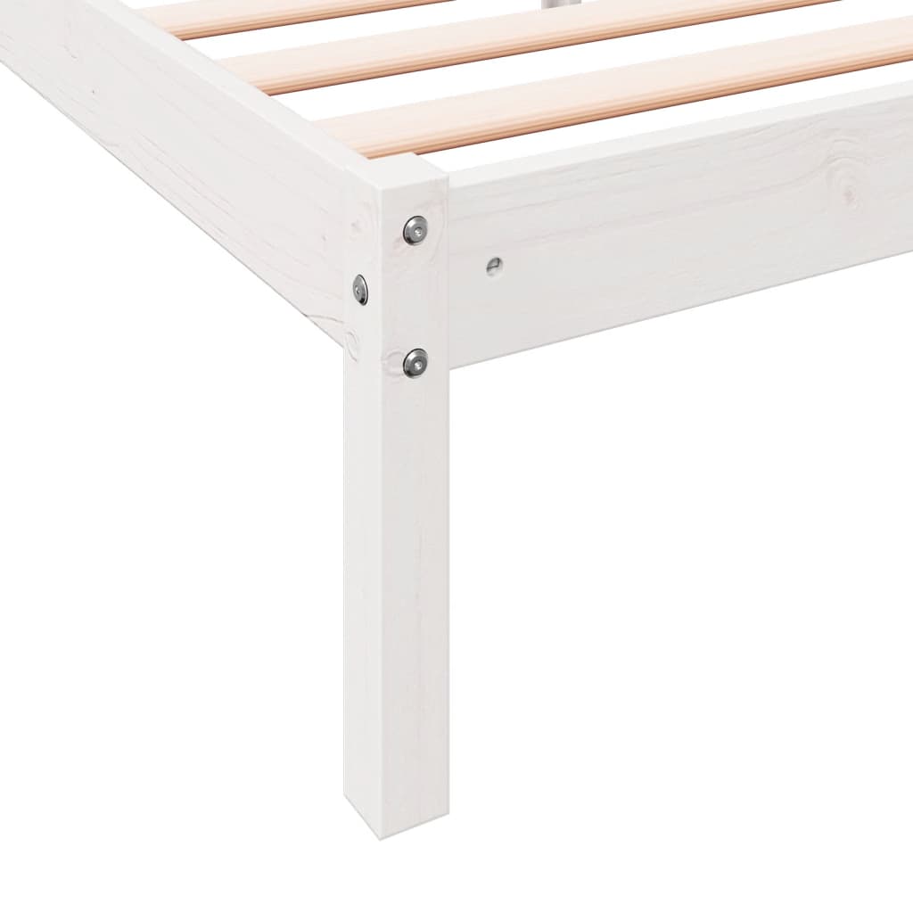 Bedframe extra lang zonder matras grenenhout wit 180x210 cm