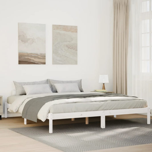 Bedframe extra lang zonder matras grenenhout wit 180x210 cm