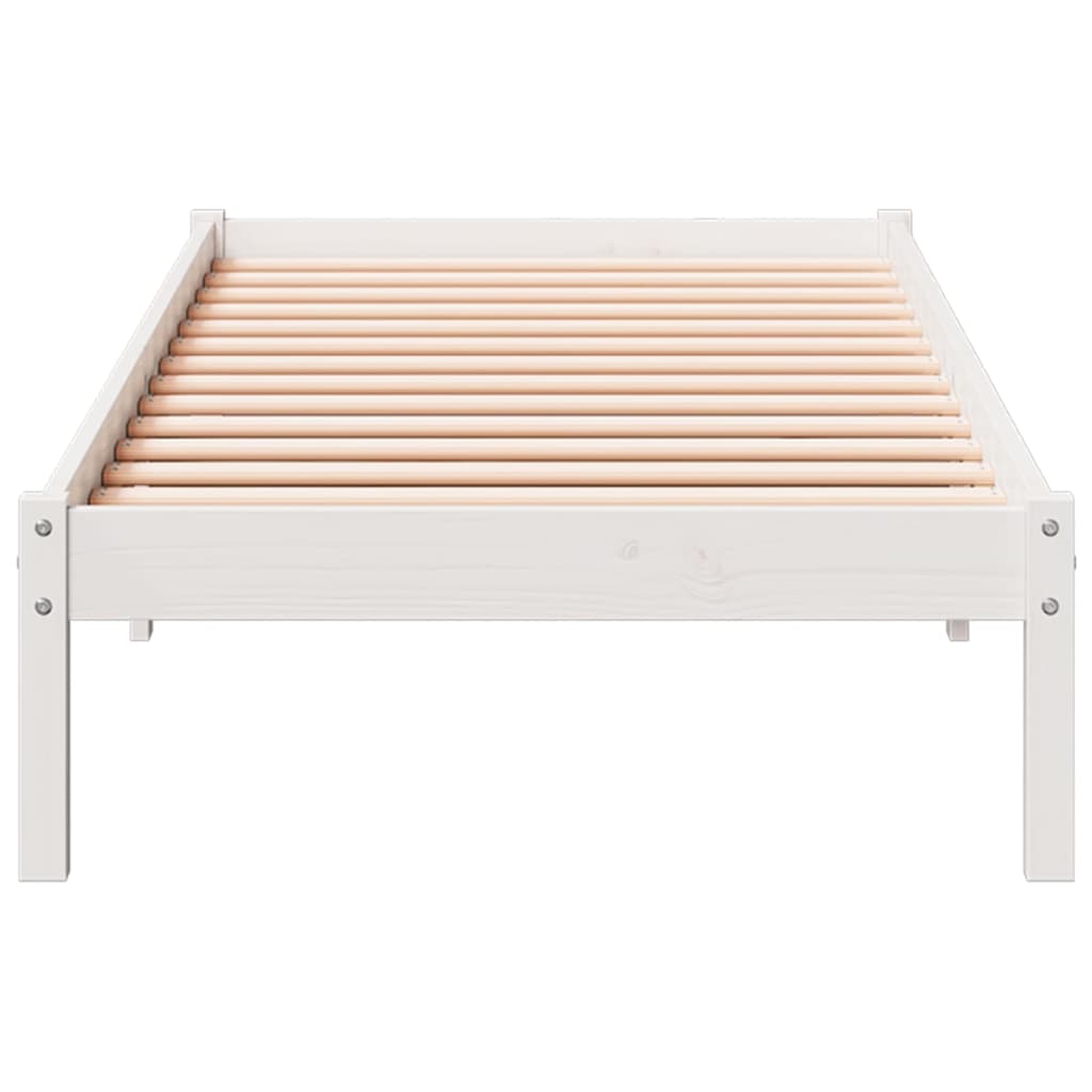 Bedframe extra lang zonder matras grenenhout wit 90x220 cm