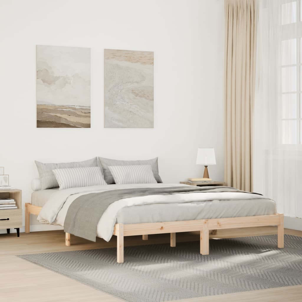 Bedframe extra lang zonder matras massief grenenhout 140x220 cm