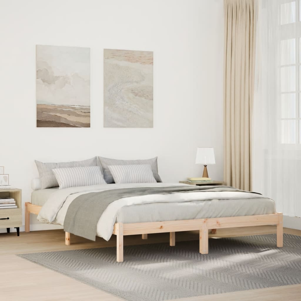 Bedframe extra lang zonder matras massief grenenhout 160x220 cm