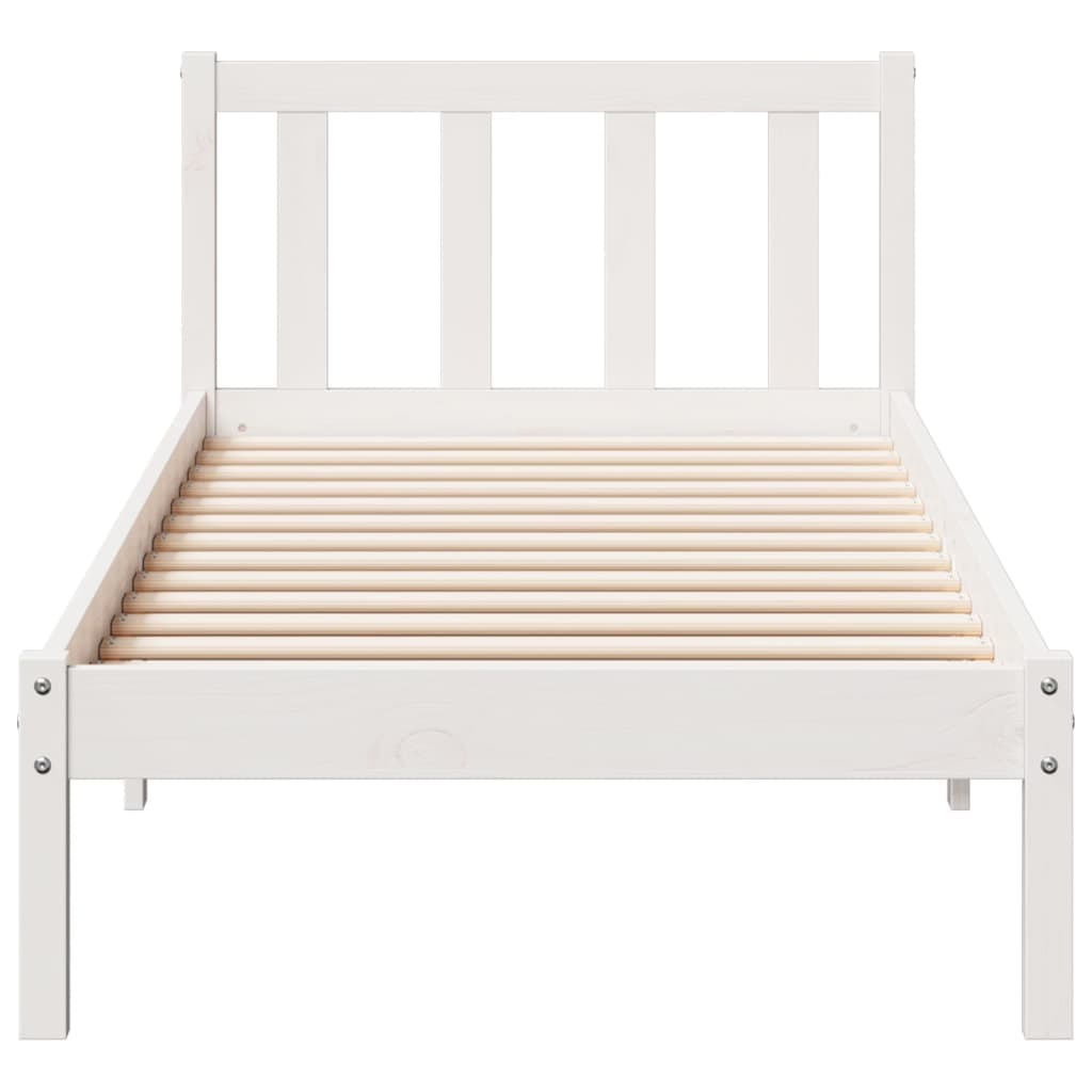 Bedframe extra lang zonder matras grenenhout wit 90x210 cm