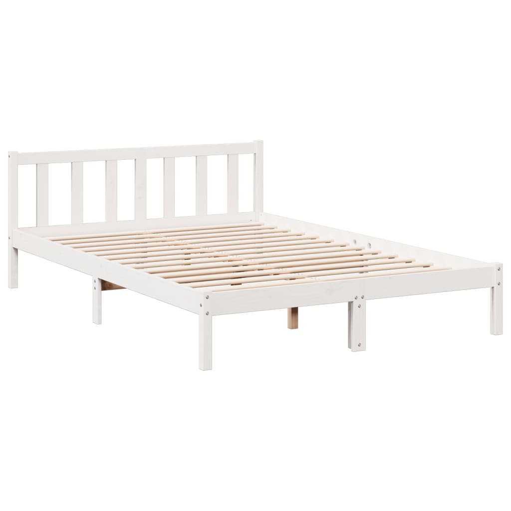 Bedframe extra lang zonder matras grenenhout wit 140x210 cm