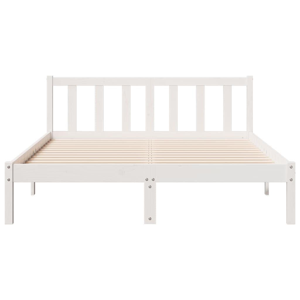 Bedframe extra lang zonder matras grenenhout wit 140x210 cm