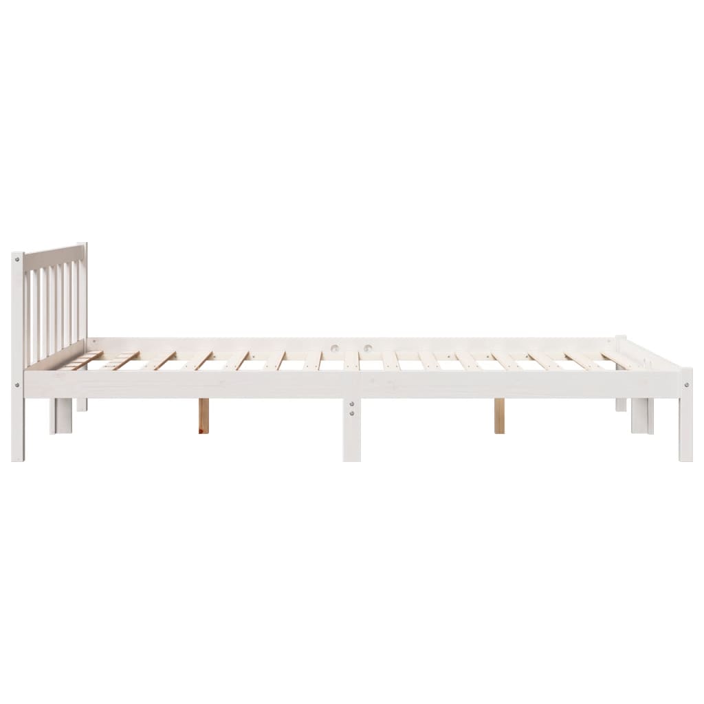 Bedframe extra lang zonder matras grenenhout wit 140x210 cm