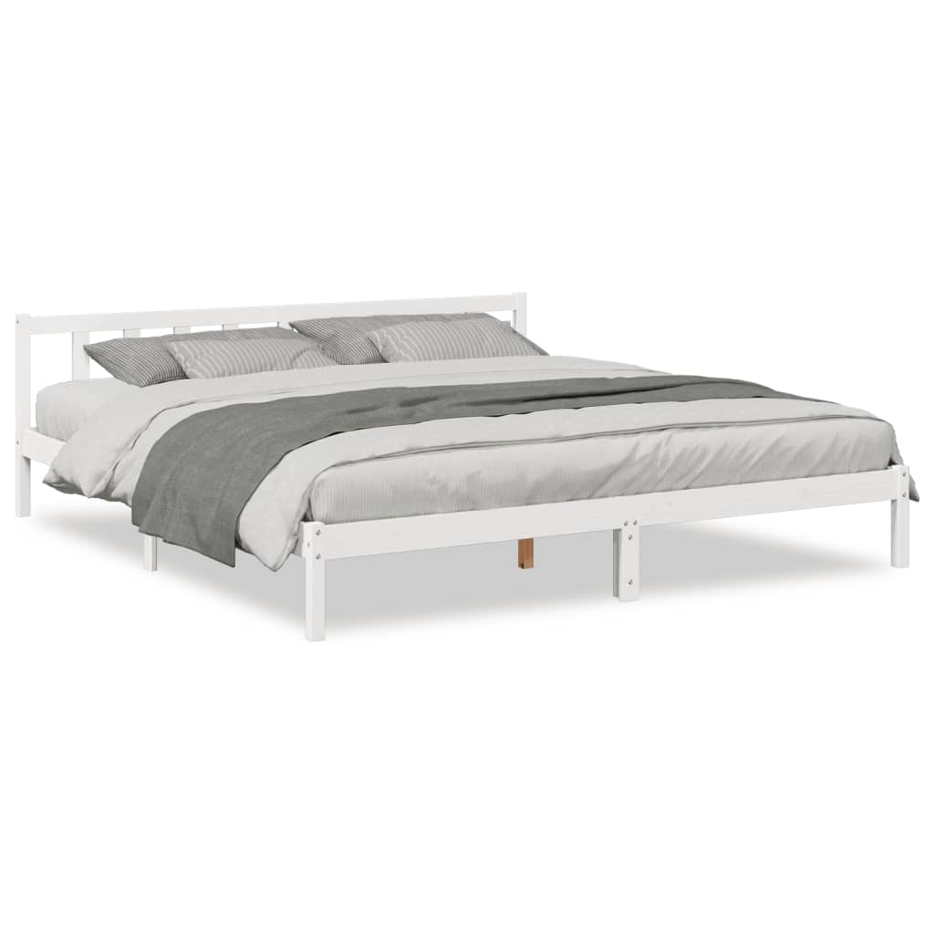 Bedframe extra lang zonder matras grenenhout wit 180x210 cm