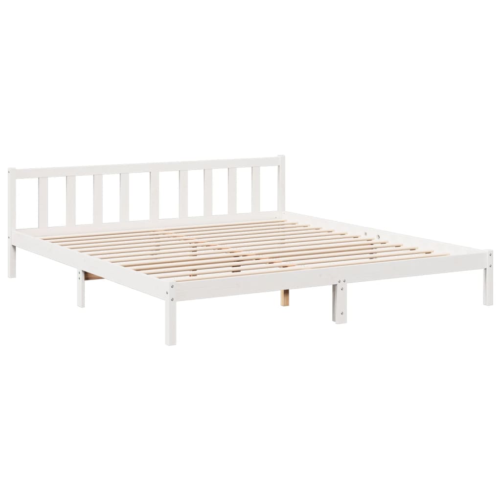 Bedframe extra lang zonder matras grenenhout wit 180x210 cm