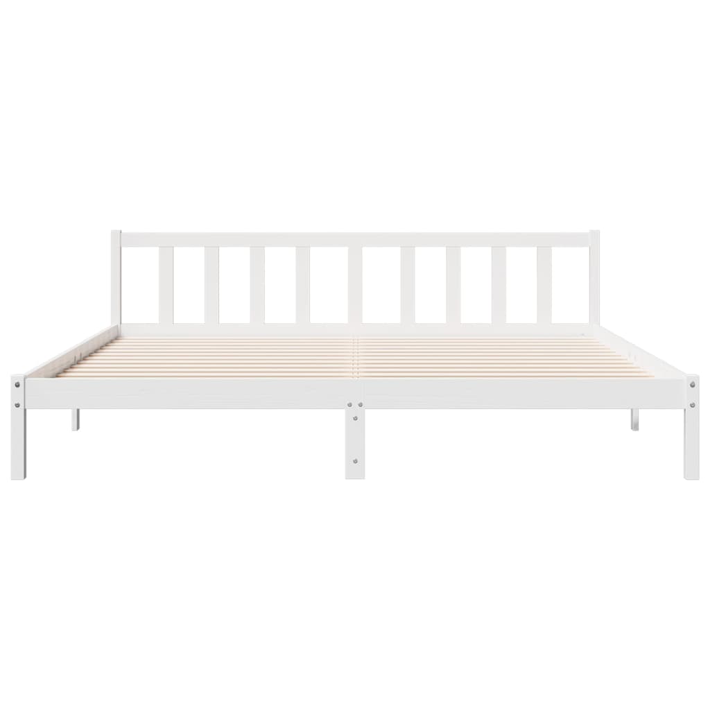 Bedframe extra lang zonder matras grenenhout wit 180x210 cm