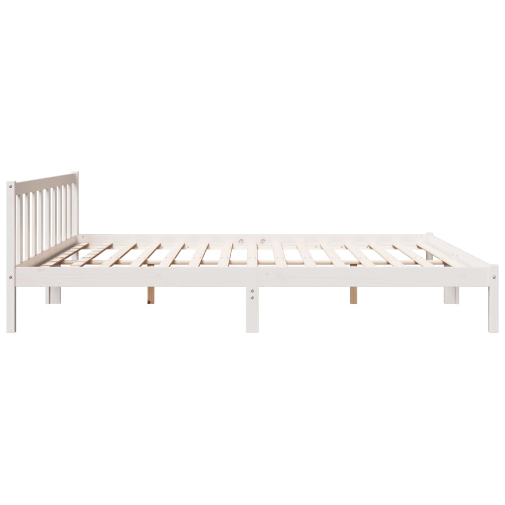 Bedframe extra lang zonder matras grenenhout wit 180x210 cm