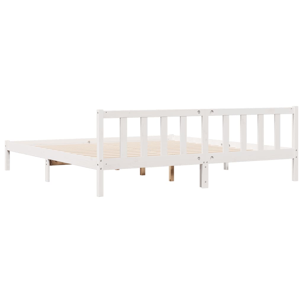 Bedframe extra lang zonder matras grenenhout wit 180x210 cm