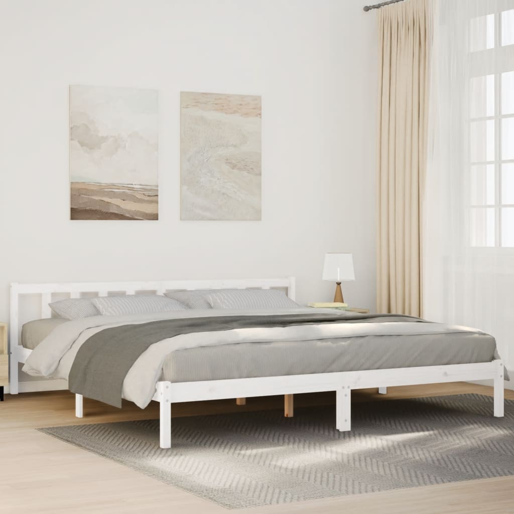 Bedframe extra lang zonder matras grenenhout wit 180x210 cm