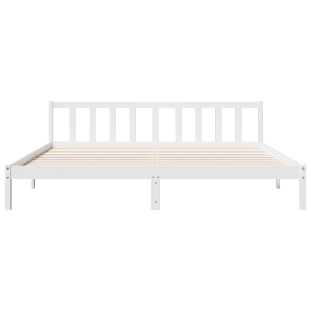 Bedframe extra lang zonder matras grenenhout wit 200x210 cm