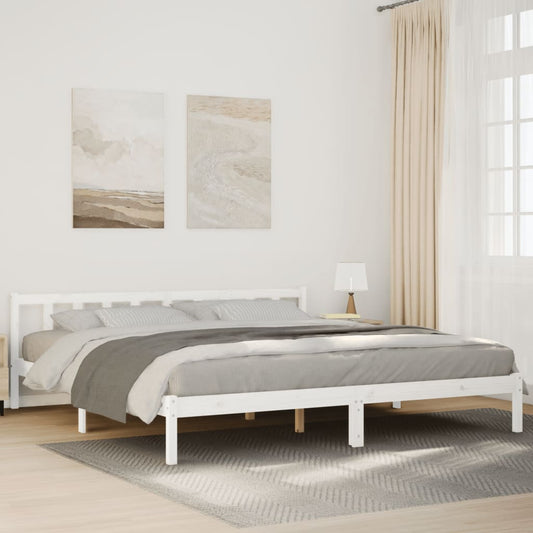 Bedframe extra lang zonder matras grenenhout wit 200x210 cm