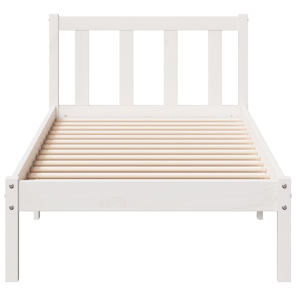 Bedframe extra lang zonder matras grenenhout wit 90x220 cm