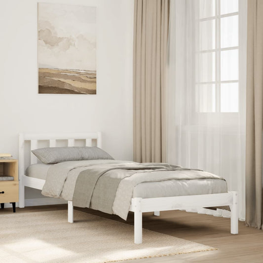 Bedframe extra lang zonder matras grenenhout wit 90x220 cm