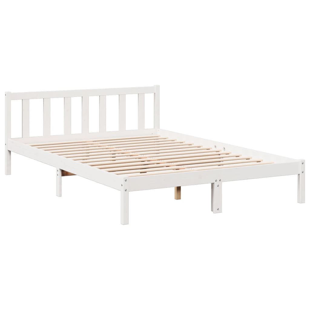 Bedframe extra lang zonder matras grenenhout wit 140x220 cm