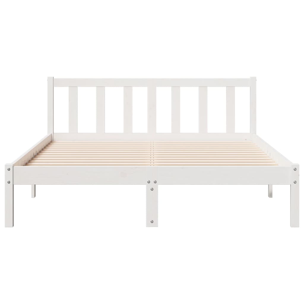 Bedframe extra lang zonder matras grenenhout wit 160x220 cm