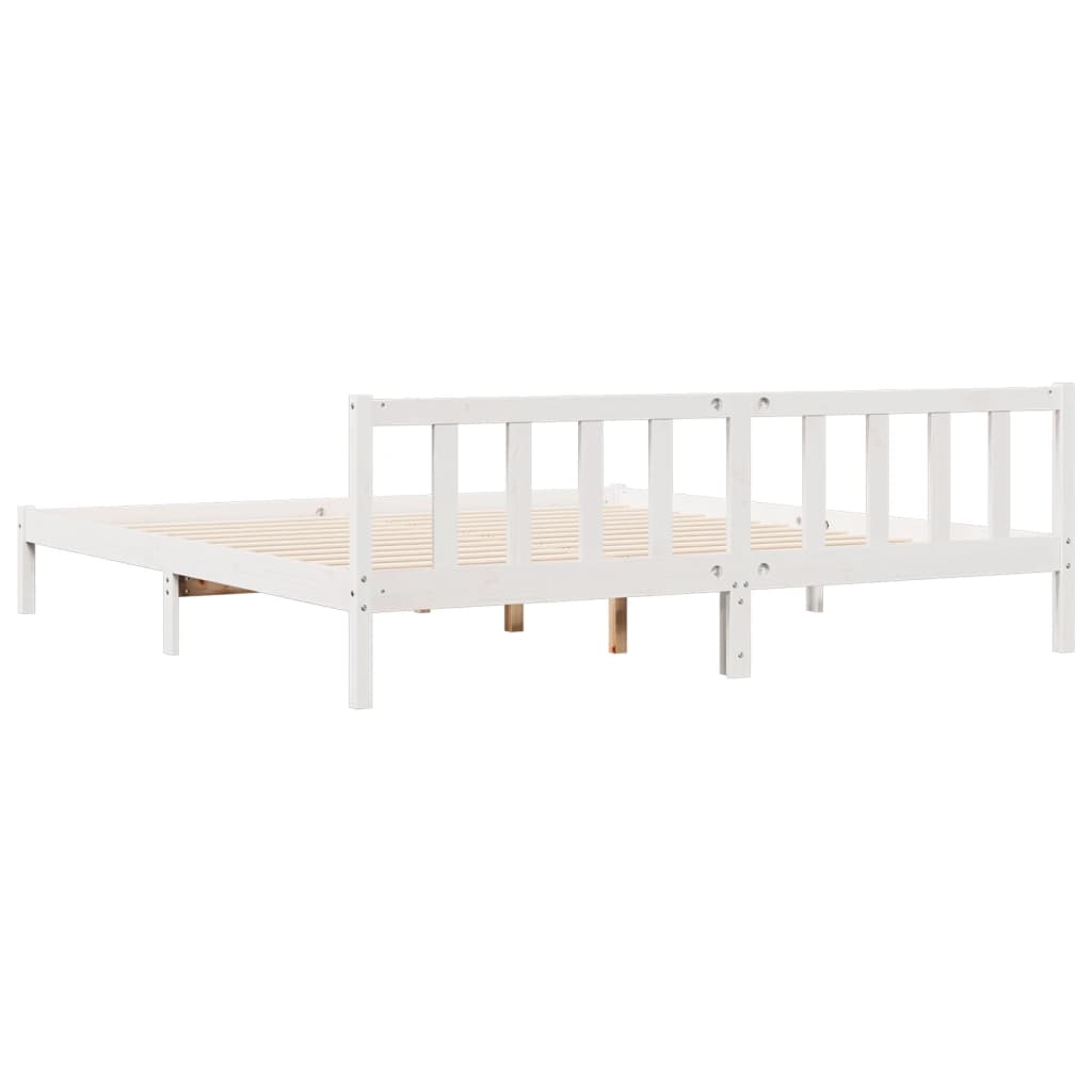 Bedframe extra lang zonder matras grenenhout wit 180x220 cm