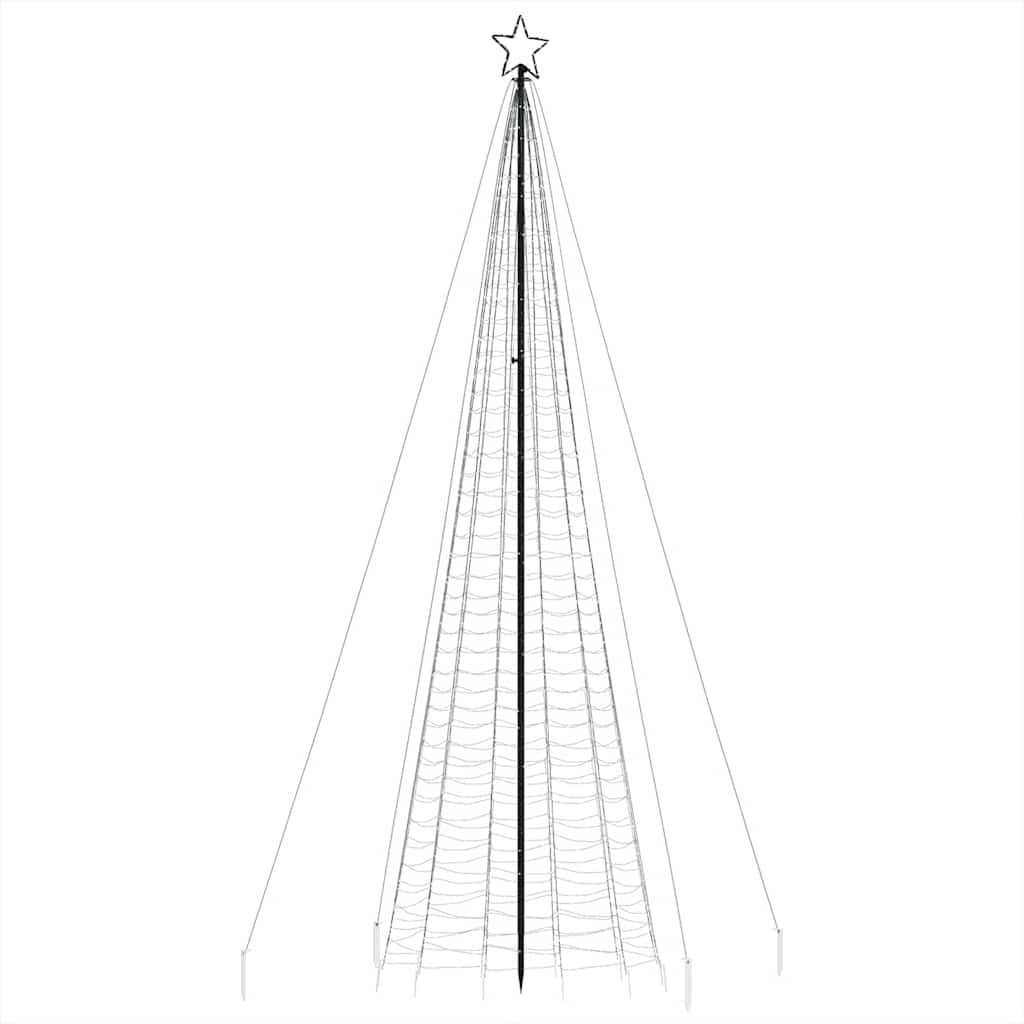 Lichtkegel met grondpinnen 1534 blauwe LED's 500 cm