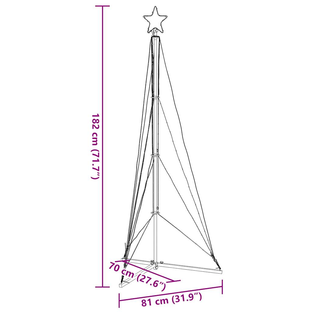 Kerstboomverlichting 363 warmwitte LED's 180 cm