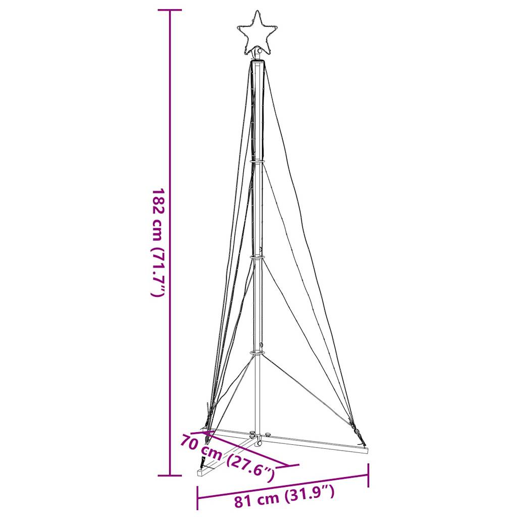 Kerstboomverlichting 363 kleurrijke LED's 180 cm