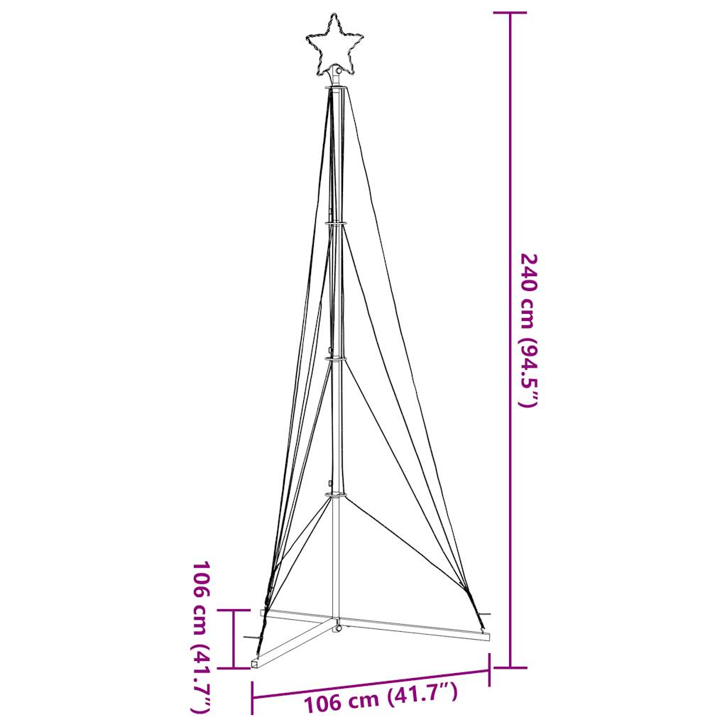 Kerstboomverlichting 483 blauwe LED's 240 cm